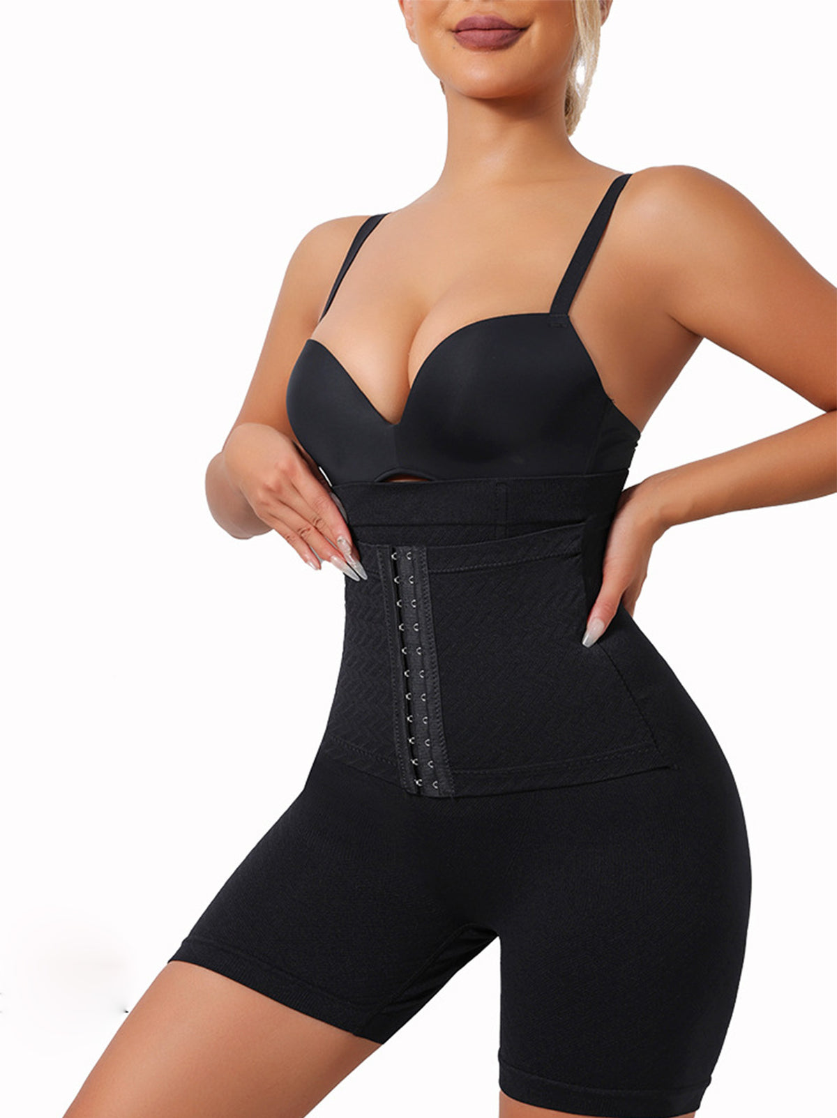 High Waist Tummy Control Shapewear Shorts 3 Rows Hook & Eye Butt Lifter Shaper Body Shaper