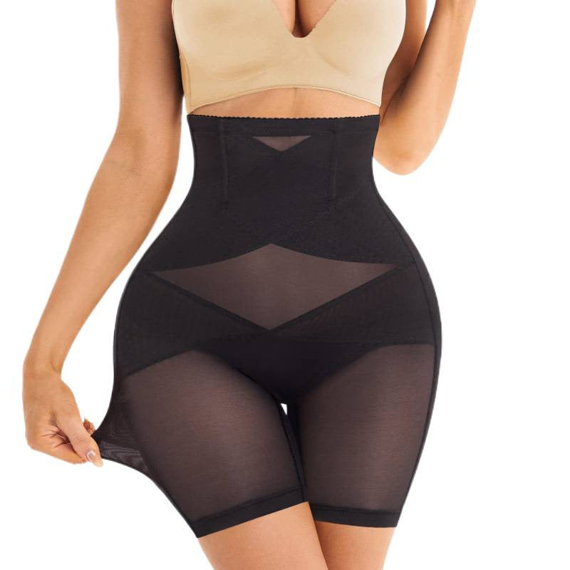 High Waist Butt Lifter Shaping Shorts for Women Cross Design Tummy Control Mesh Shapewear Postpartum Body Shaper