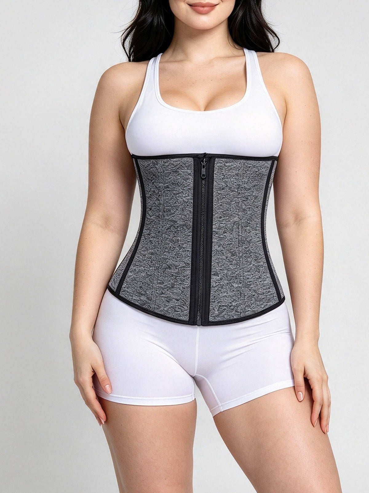 Neoprene Waist Trainer for Women Zipper Hook Eye Workout Corset Tummy Control Sweat Waist Cincher