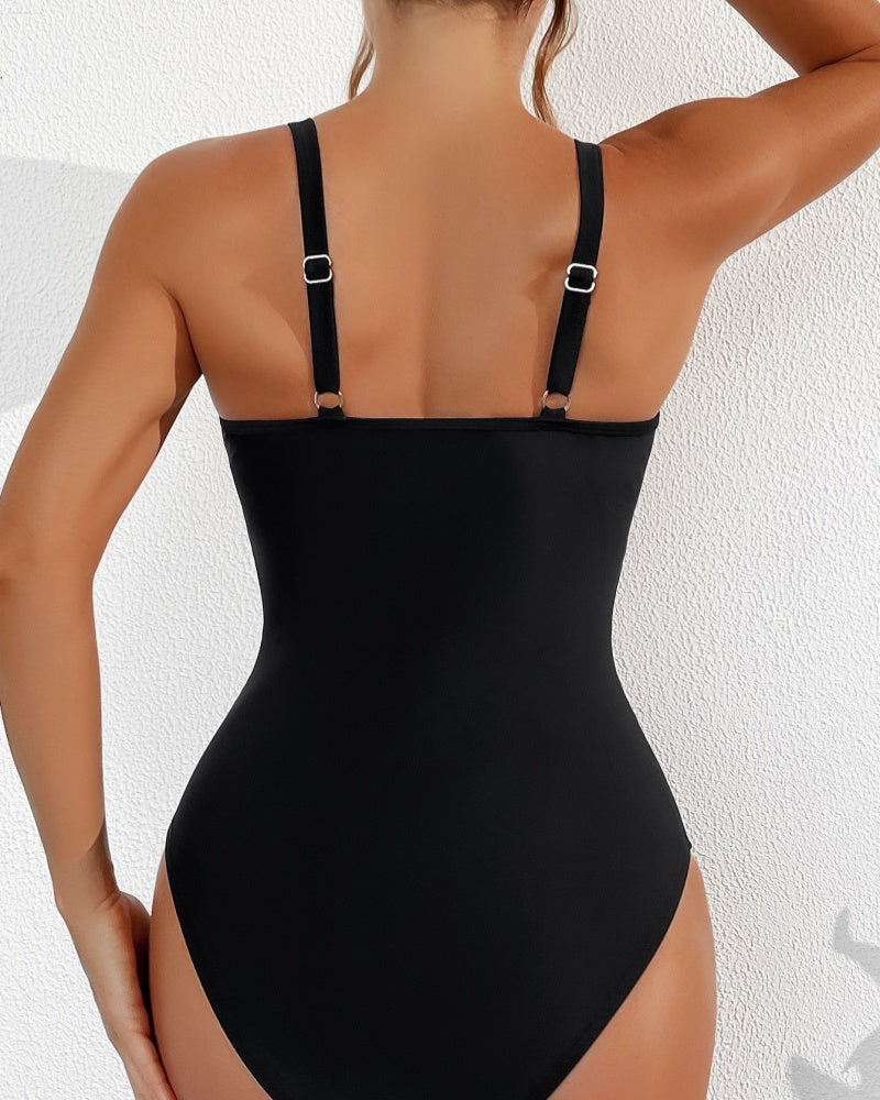 Sexy Deep V Mesh Backless One Piece Shapewear Swimsuit