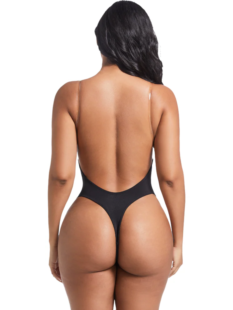 Women's Sexy U-Plunge Bra Backless Tummy Control Bodysuit Shapewear