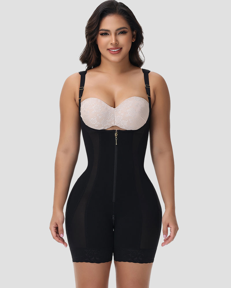 Tummy Control Open Chest Faja with Adjustable Shoulder Straps