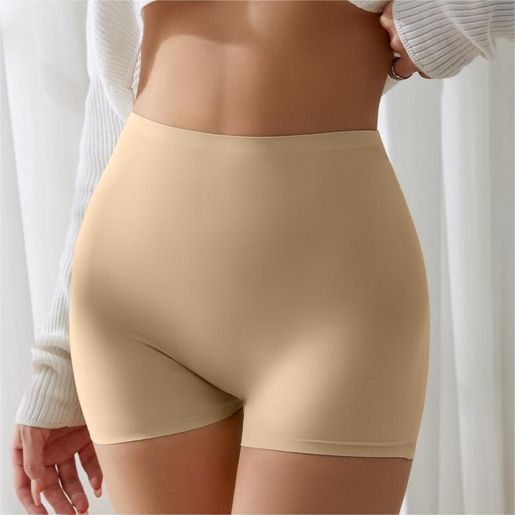 Women Solid Elastic Seamless Non-Slip Boyshorts Underwear Cotton gusset