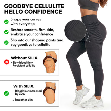 3D Anti-Cellulite Seamless Sculpting Leggings, High Waist Tummy Control Butt Lifting Shapewear Pants