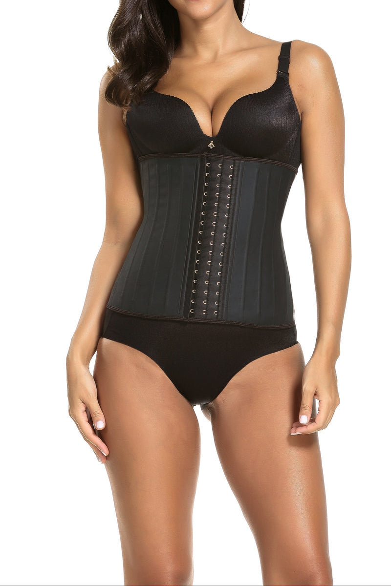 Women's Adjustable Latex Waist Trainer Steel Bones Slimming Workout Latex Corset