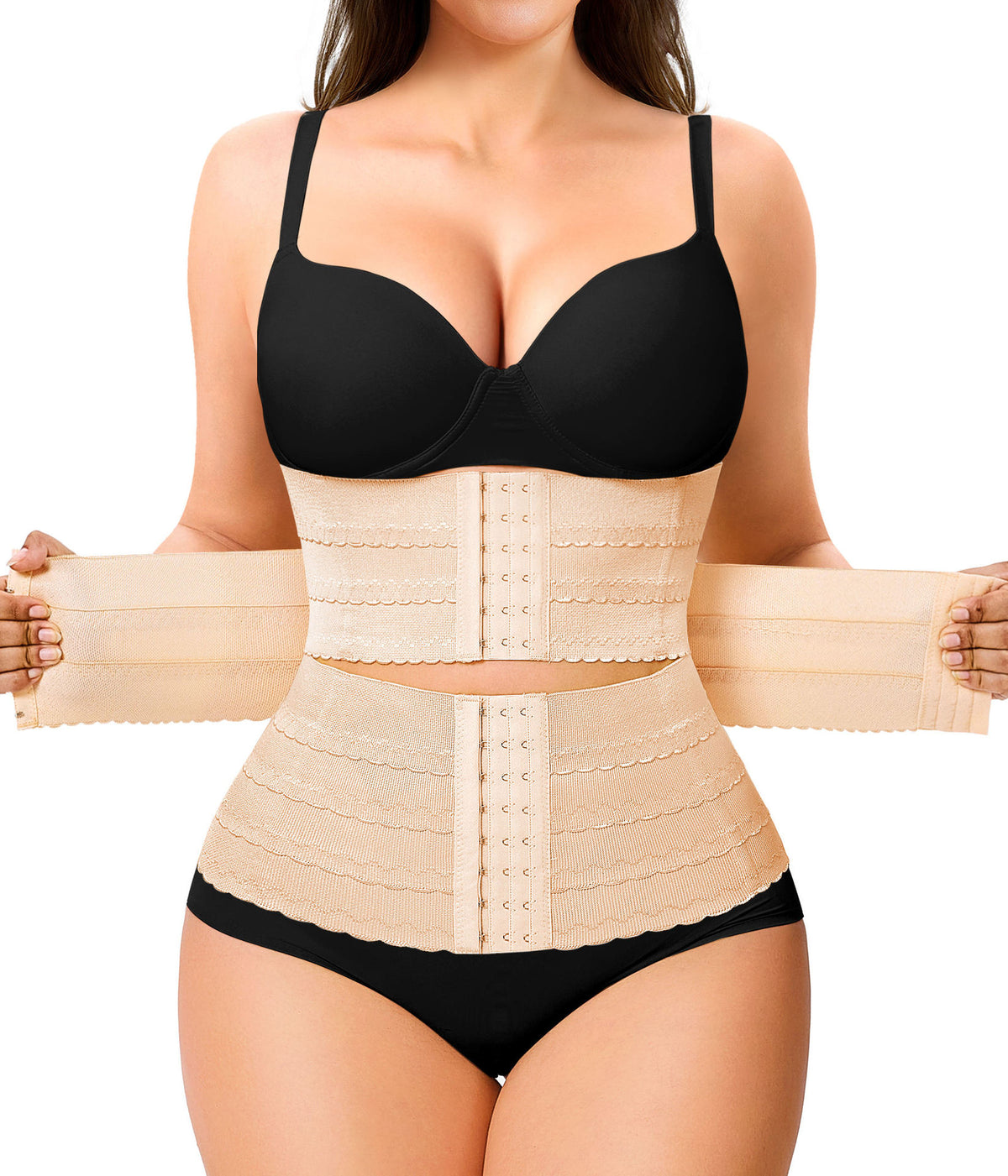 Double Compression Waist Trainer for Women Multi Row Hook Adjustable Tummy Control Waist Shaper
