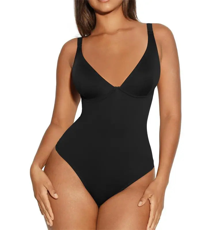 Women V-Neck Thong Bodysuit, Tummy Control Shapewear