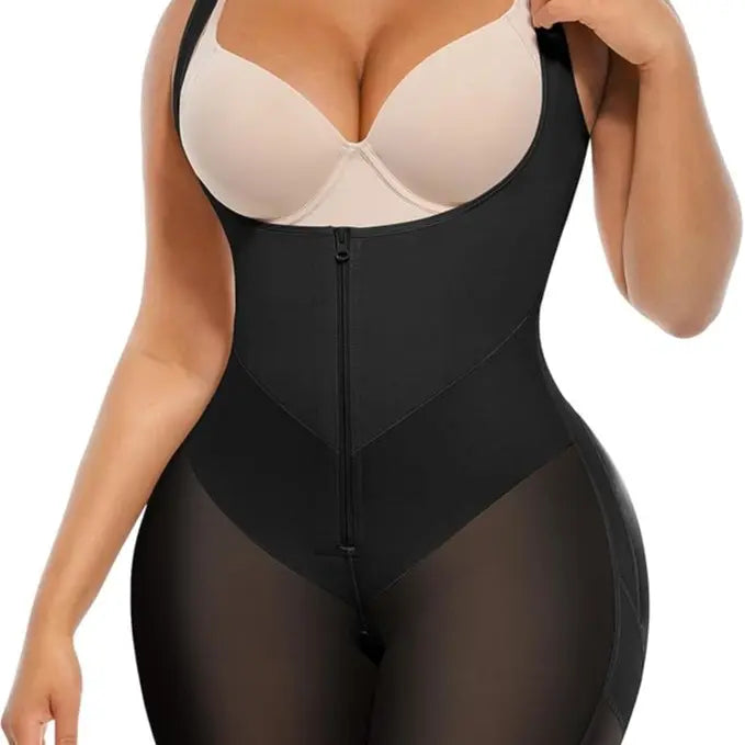 Fajas Colombianas Moldeadoras Butt Lifting Shapewear Bodysuit, Postpartum High Compression Faja with Zipper Crotch for Women