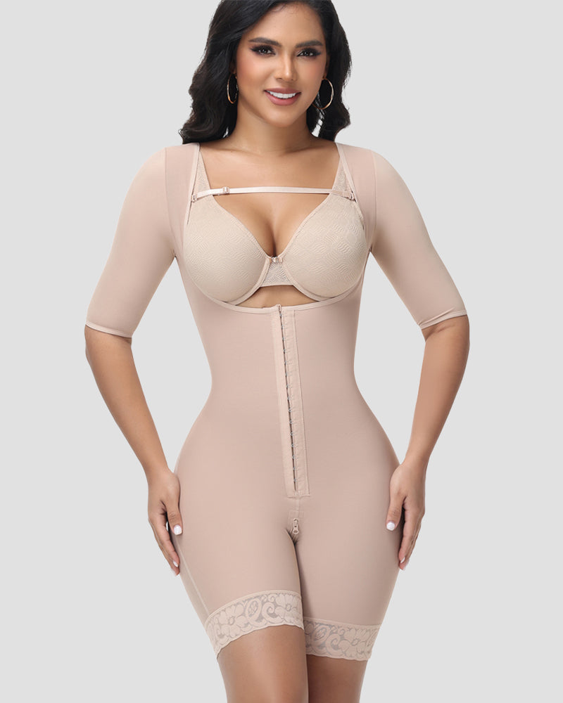 Fajas Colombianas Short Sleeve Hip Lift Body Shaper