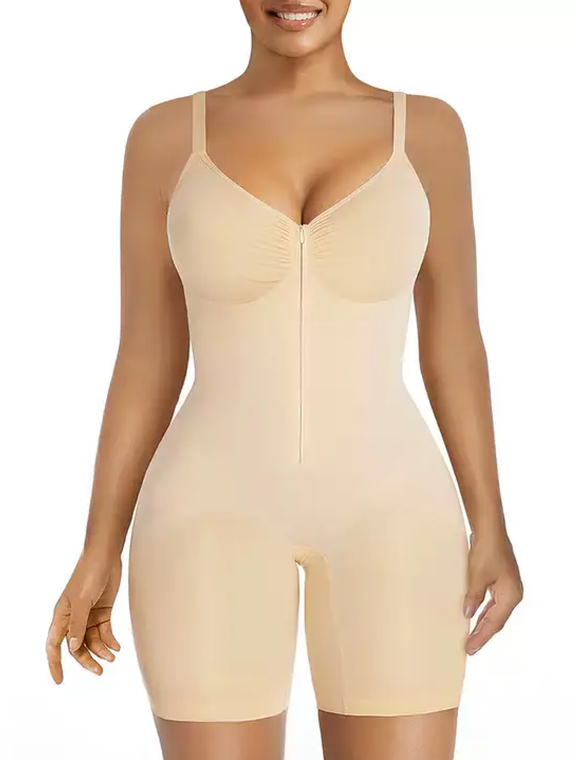 Shapewear for Women Tummy Control Bodysuits Zip-Up Comfort Ultra Stretch Fabric Customizable Fit Breathable Mesh Design Comfortable Fit